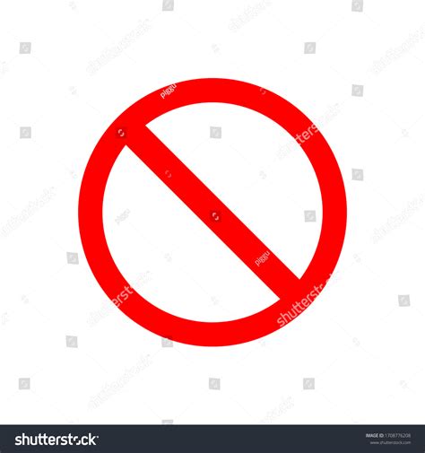 Red Prohibited Symbol Isolated On White Stock Vector Royalty Free