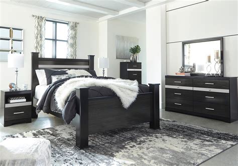 Solid bed with good storagepaulettesolid bed with good storage space. Starberry Black Queen Poster Bedroom Set | Louisville ...