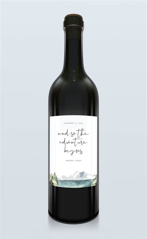 Imogen Printable Wine Label Mountain Wine Label Printable Etsy