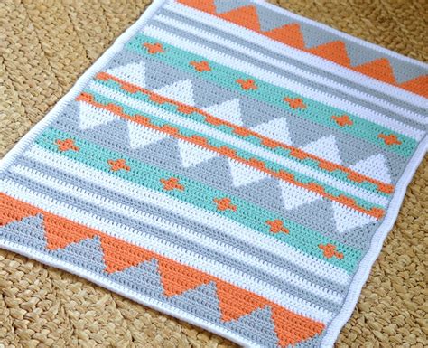 Easy Baby Blanket Crochet Pattern Native American Style Afghan Etsy