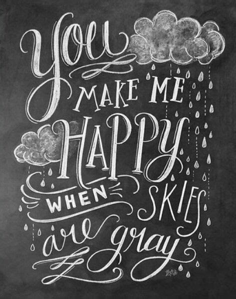 The Words You Make Me Happy Written In Chalk On A Blackboard With White