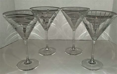 4 Martini Glasses Cheers By Mikasa 7 3 8 Tall X 4 Etsy