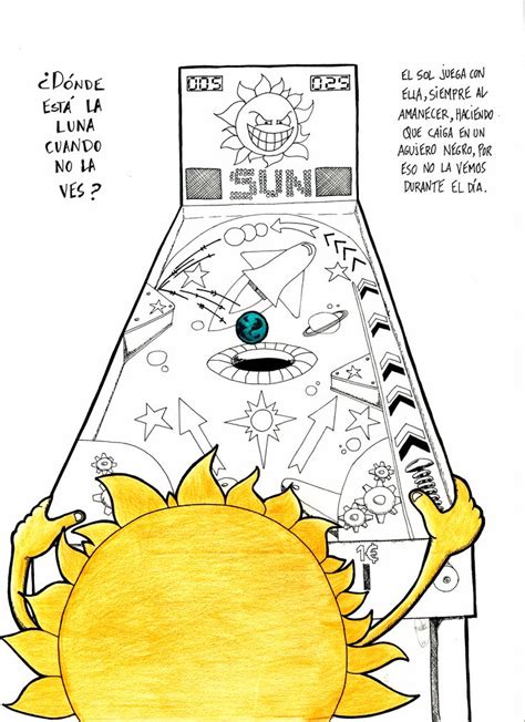 An Image Of A Cartoon Pinball Game With The Sun On Its Side