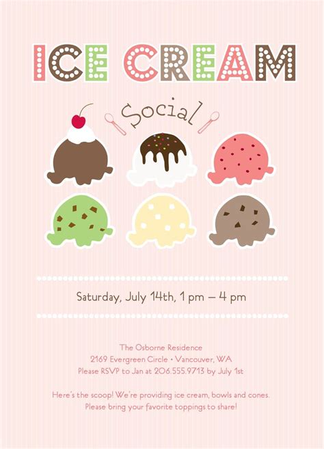 Ice Cream Invitation Template