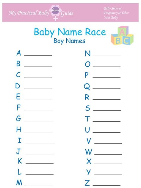 Indian baby boy names starting with b ; #Free #Printable #Baby #Name #Race for #Baby #Boy #Names. Click for ...