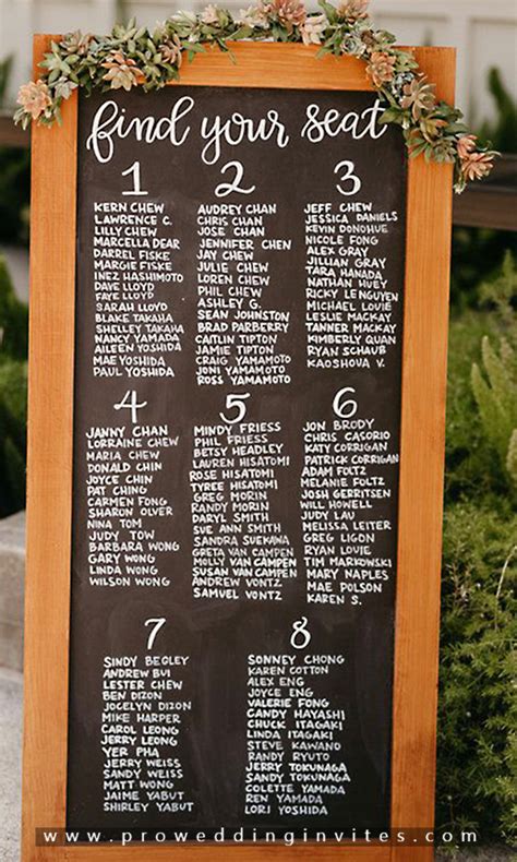 30 Most Popular Seating Chart Ideas For Your Big Day Wedding Reception