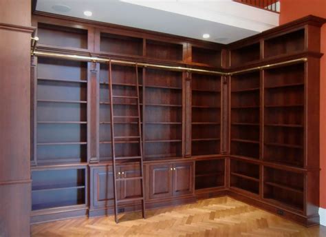 Custom Made Library Bookcases With Ladder Home Library Rooms Home