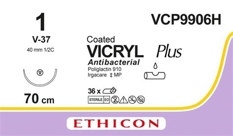 Vcp9906h Coated Vicryl Plus Antibacterial Polyglactin 910 Suture