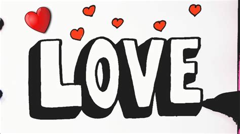 How To Draw The Word Cute Love Valentine S Day L Como Desenhar Palavra Love Drawing To Draw