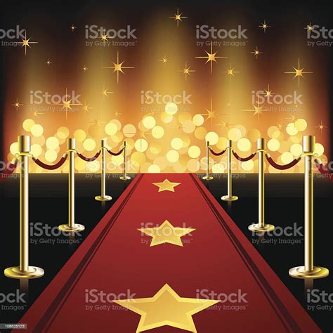 Red Carpet With Stars Stock Illustration Download Image Now Red