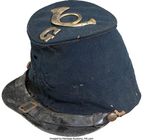 Civil War Us M1858 Infantry Enlisted Mans Forage Cap With Original