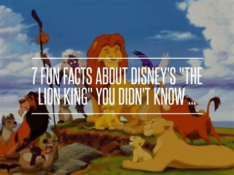 7 Fun Facts About Disneys The Lion King You Didnt Know Disney
