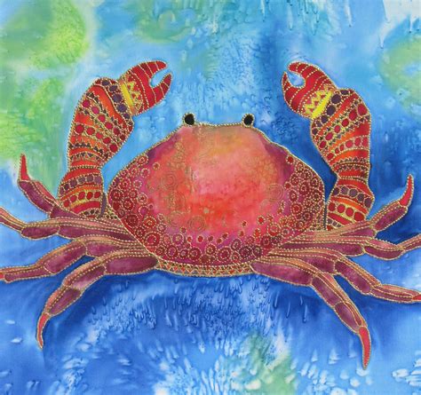 Crab Paintings On Canvas Crab Fashionista Alena Vyborna Coastal