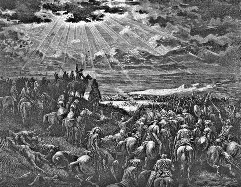 Biblical Battle Scene Engraving By Painting Biblical Art Biblical