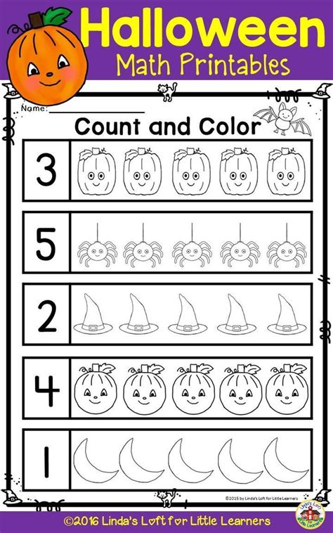 Halloween Math Worksheets For Preschool Halloween Math Worksheets