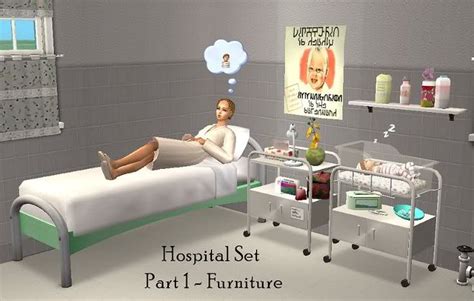 Hospital Set 1 Maxis Recolours And New Furniture Sims Baby Sims 4