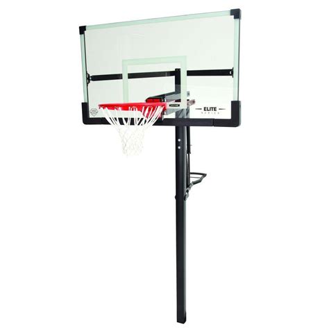 Lifetime 54 In Tempered Glass Power Lift In Ground Xl Basketball Hoop