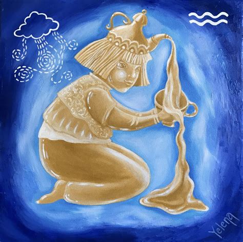 Aquarius The Water Bearer Original Oil On Canvas Artwork Ready To