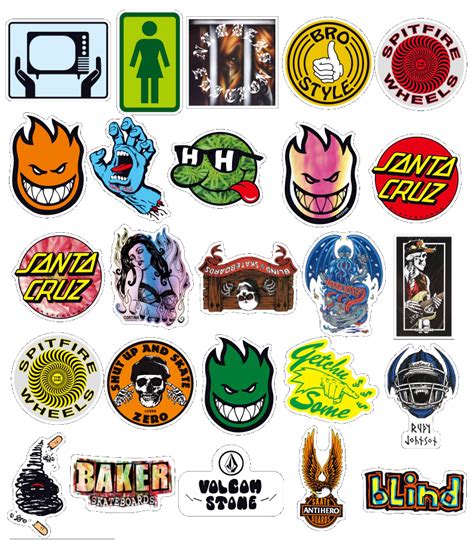Skate Brand Pack 100 Stickers Stickerworld