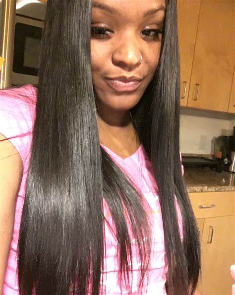 Middle Part Sewin With Bone Straight Hair Weavehairstylesbraids