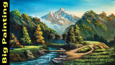 Painting A Beautiful Mountain Landscape With Acrylics