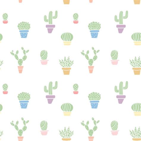 Seamless Cute Cactus Print Pattern Background — Stock Vector © Salomenj