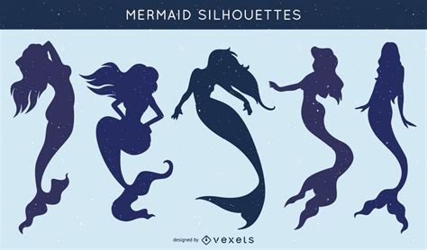 Set Of Mermaid Silhouettes Ad Affiliate Ad Silhouettes