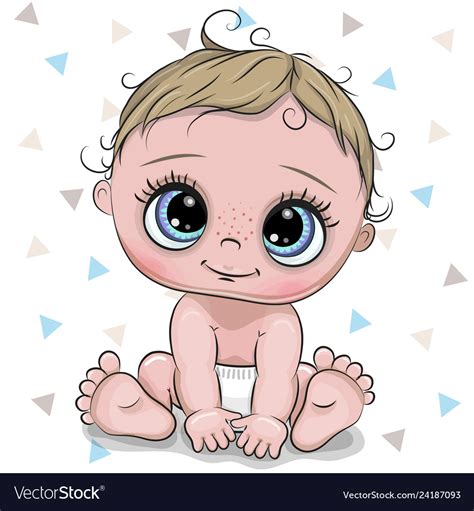 Cartoon Baby Boy Isolated On A White Background Vector Image