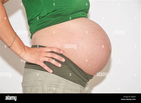 Woman Ninth Month Pregnancy Model Release Available Stock Photo Alamy