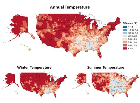 Observed Temperature Changes In The United States Us Climate