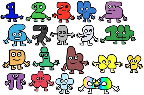 A Drawing Of All The Numbers Letters And Symbols In Bfb Including