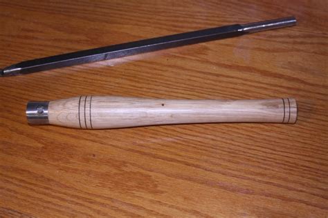 Completed Handle With Tool Wood Turning Wood Lathe Wood Turning