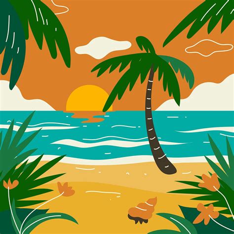 Download Tropical Landscape Beach Vector Art Choose From Over A