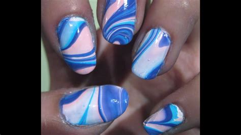 Spring Water Marbled Nail Tutorial Youtube