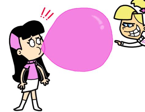 Cartoon Girl Blowing Bubble Gum Free Image Download