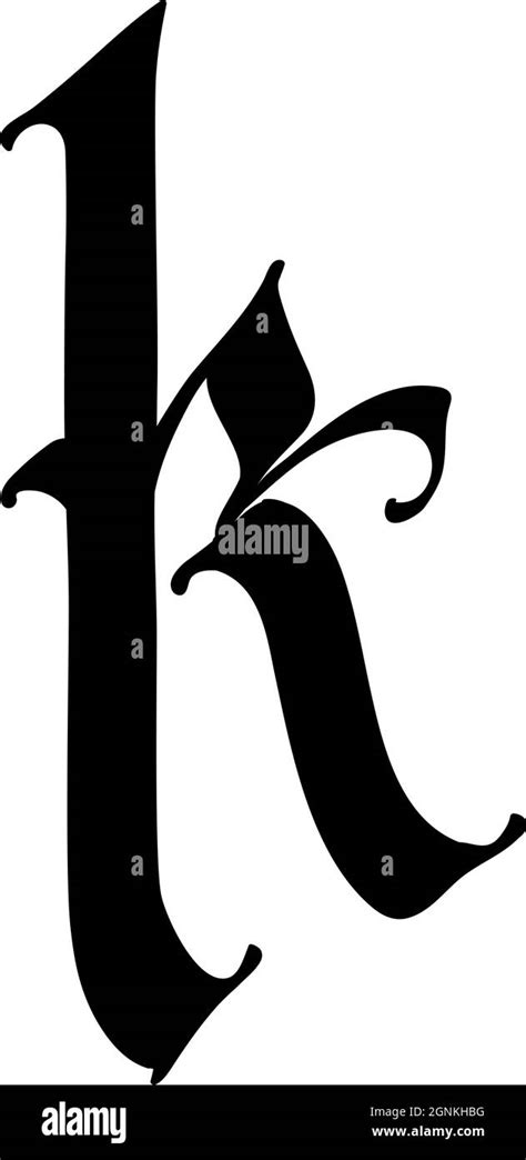 Letra K En Estilo Gótico Vector Alfabeto El Símbolo Está Aislado