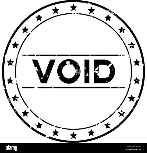 Grunge Black Void Word With Star Icon Round Rubber Seal Stamp On White