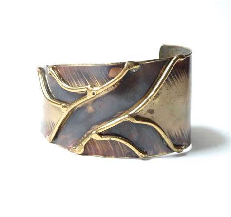 1970s Brass Cuff Bracelet Etsy