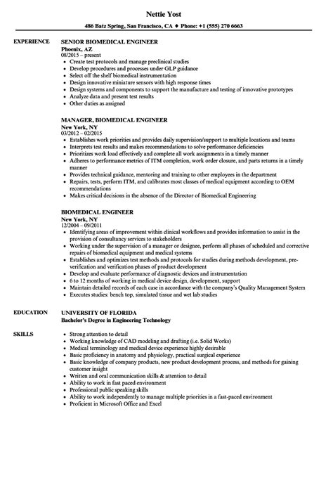 Browse resume examples for engineering jobs. Biomedical Engineer Resume - cnbam