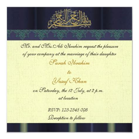 Considering the importance of each marriage ritual and custom, a hindu wedding must aptly convey the ambiance and importance of these practices through the hindu marriage card. Blue Damask Muslim wedding Invitation | Zazzle