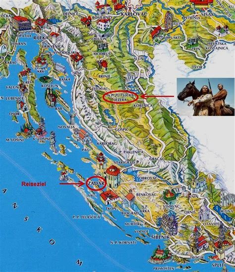 Kroatia ferie i trogir, ciovo og split. Karte Kroatien | Kroatien reisen, Kroatien urlaub, Kroatien