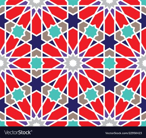 Moroccan Islamic Style Geometric Tile Pattern Vector Image