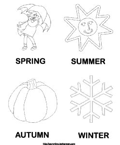 It is more active than meditation. The Seasons Coloring Coloring Page | Seasons preschool ...