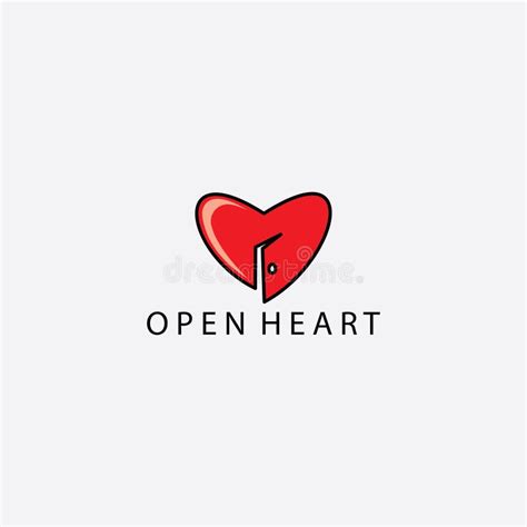 Open Heart Love Logo Illustration And Door Design Vector Stock Vector