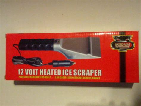 Mean Machine 12 Volt Heated Auto Adapter Ice Scraper Squeegee 12 Ft