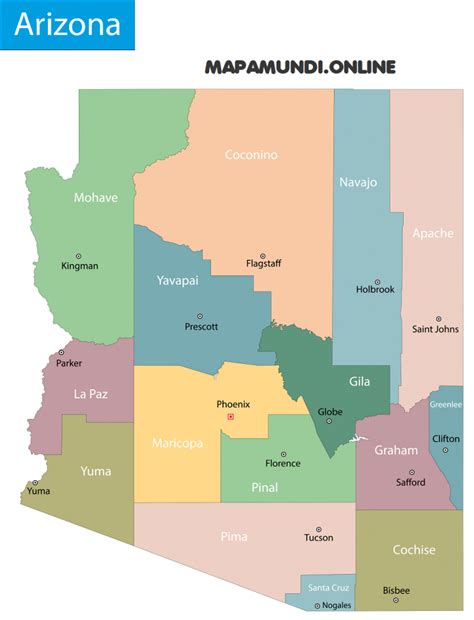 ⊛ Mapa De Arizona 🥇 Político Y Físico Imágenes Hd 2021