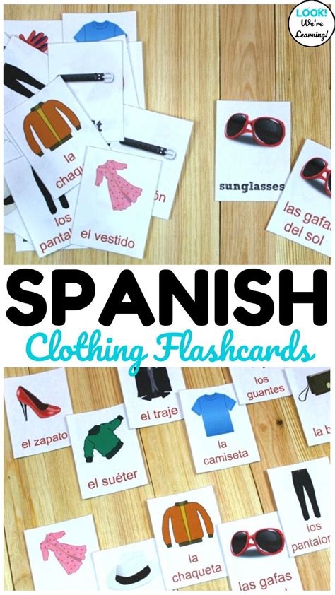 Spanish Clothing Flashcards La Ropa In Spanish Flashcards Learning Spanish Spanish