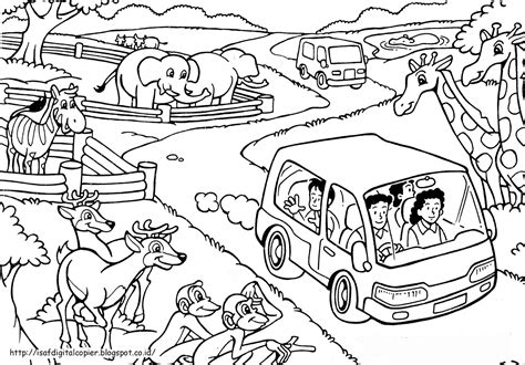 Gambar Mewarnai Jerapah Mewarnai Kartun Lucu Hewan Binatang Gajah
