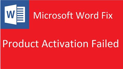 Product Activation Failed Microsoft Word Solution YouTube