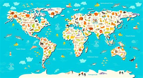 Карта мира Фотообои для детской комнаты в интернет магазине